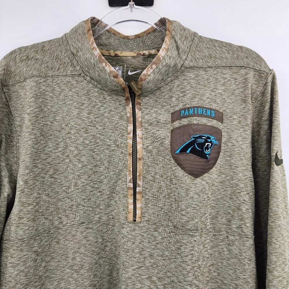 NFL Nike Dri Fit Long Sleeve Pullover Small Carolina Panthers Salute To Service